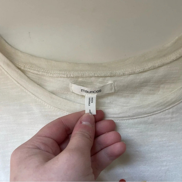 Maurices White Hayrides Pumpkin Bonfires Short Sleeve Graphic Tee Large Women’s - Picture 10 of 12